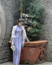 鹿珊伍新中式披肩配旗袍夏外搭女2025新款夏季薄款蕾絲高級開衫外套 鏤空三角披肩【白色】 約長190cm 寬75cm 曬單實拍圖