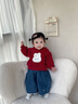 波步（BORBOON B）嬰兒秋冬套裝2025新款女寶寶可愛(ài)紅色喜慶衛衣女童加厚保暖兩件套 【套裝】8207加厚 90 曬單實(shí)拍圖