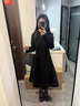 皮爾卡丹（pierre cardin）秋冬新款雙面羊絨大衣女收腰顯瘦中長款修身小個(gè)子大擺羊毛呢外套 黑色長款 S 曬單實(shí)拍圖