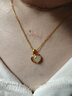 中國黃金（CHINA GOLD）愛(ài)心黃金項鏈女2025新款金鑲玉金吊墜七夕情人節禮物送女友生日 足金玉見(jiàn)你吊墜【贈黃銀鏈】京速達 曬單實(shí)拍圖