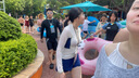 梵迪拉泳衣女分體長袖保守遮肚顯瘦游泳館泡溫泉泳裝三件套15153米色XL 曬單實(shí)拍圖