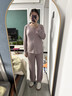 米度麗磨毛三件套帶胸墊月子服春秋孕婦睡衣產(chǎn)后喂奶家居服套裝 皮粉 XL 曬單實拍圖