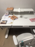 黑白調(diào)兒童A2兒童學(xué)習(xí)桌大白桌實(shí)木升降桌書桌學(xué)習(xí)桌電腦桌120*70 曬單實(shí)拍圖