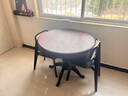 森美匠心法式中古風(fēng)實(shí)木伸縮折疊餐桌美式復古小戶(hù)型家用圓桌飯桌 埃莉洛伸縮圓桌【復古雙色】 93cm 曬單實(shí)拍圖