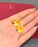 周大福雞蛋花足金黃金耳飾花朵耳鉤女婚嫁首飾(工費:280計價)EOF1385 足金 約8.15g 曬單實拍圖