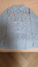 全棉襯衫女春秋翻領(lǐng)刺繡薄款媽媽裝長(cháng)袖開(kāi)衫上衣中老年純棉透氣女 藍色（上衣） 2XL 曬單實(shí)拍圖