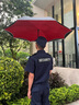 Momikawa自動(dòng)反向傘長(cháng)柄雨傘加大加厚加固晴雨兩用大號車(chē)載汽車(chē)專(zhuān)用汽車(chē)傘 紅色8骨手動(dòng)開(kāi)收-128cm-適合3人 曬單實(shí)拍圖