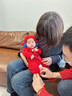 優(yōu)奇嬰兒滿月百天和尚服新生兒紅色衣服寶寶0-3月衣服純棉綁帶哈衣 紅色【不含配飾】 59cm 曬單實拍圖