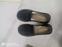 ZHR樂(lè )福鞋女頭層牛皮革復古休閑單鞋女平底一腳蹬女皮鞋 BK179黑色38 曬單實(shí)拍圖