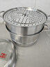 康巴赫蒸鍋不銹鋼蒸籠大容量復合底湯鍋蒸煮兩用鍋三層高蓋30cm 曬單實拍圖