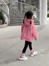 G.duck女童外套2025新款春秋款韓系兒童秋季運動(dòng)上衣女孩秋裝連帽沖鋒衣 雙重拉鏈外套粉色 140 建議身高130 曬單實(shí)拍圖