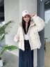 鴨鴨（YAYA）短款羽絨服女2025年冬季新款時尚連帽面包服加厚保暖小個子外套 曬單實拍圖