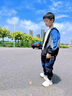 G.DUCKKIDS童裝男童秋裝套裝兒童服裝春秋季運動(dòng)套裝中大童風(fēng)衣外套男孩衣服 綠色兩件套gqeaeaa 140 尺碼9~10歲【130-140cm】 曬單實(shí)拍圖
