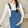 愛(ài)莉安娜孕婦背帶褲春秋季2025新款寬松牛仔褲韓版減齡百搭 藍色牛仔褲 XL 曬單實(shí)拍圖