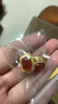 呈源祥 CREORISETIN古法金保山冰飄南紅冰紅耳釘女時(shí)尚大氣高端紅色寶石耳環(huán)耳飾 耳釘 一對 店主 曬單實(shí)拍圖