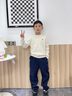 POLOWALK童裝經(jīng)典款絞花式針織衫春秋新款男童女童毛衣上衣 白色 130 cm 曬單實(shí)拍圖