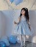 艾莎公主裙女童秋裝洛麗塔高級感周歲生日禮服蓬蓬裙子艾莎公主裙 打底衫+裙子+襪子+手套+皇冠+項鏈+發(fā)光手杖 120 曬單實(shí)拍圖