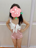 精克兒童泳衣女童小童連體泳裝小清新韓版可愛(ài)蝴蝶結溫泉度假泳衣 粉色[帶泳帽] 100 [建議身高cm-120cm體 曬單實(shí)拍圖