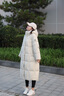坦博爾（Tanboer）羽絨服泡芙外套女2025冬季新款長款寬松保暖連帽面包服TB5530822D 巖石米 S (160) 曬單實拍圖