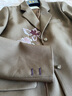 鷺青一原創(chuàng  )【鳶語(yǔ)】重工刺繡西裝外套女春秋高級感氣質(zhì)休閑西服 咖色刺繡版 S 曬單實(shí)拍圖