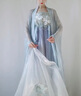 原創(chuàng)漢服女繡花齊腰對(duì)襟襦裙魏晉南北朝秋款超仙氣古風(fēng)大袖衫春夏 藍(lán)色全套 S 曬單實(shí)拍圖