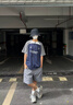 LAZY DAY TREND戶外撞色半拉鏈速干運動T恤男美式薄款涼感防曬短袖上衣 深海蘭 M 曬單實拍圖