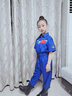 服務(wù)車兒童成人航空飛行員演出服中國(guó)夢(mèng)航天夢(mèng)表演服科技感太空角色扮演 A款藍(lán)色短袖 （連體服裝）男女同款 140 曬單實(shí)拍圖