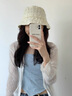 路讓宋 產(chǎn)婦月子帽女 產(chǎn)后春夏外出防風漁夫帽子女款孕婦帽七月份薄款 泡泡紗漁夫帽【米白色】54-59CM 曬單實拍圖