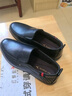 紅蜻蜓（RED DRAGONFLY）皮鞋男鞋新款加絨牛皮男士真皮大碼商務(wù)休閑一腳蹬套腳豆豆鞋子男 黑色 41 曬單實(shí)拍圖