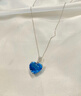 鉑邦詩(shī)（BOBANGSHI）項鏈女士海洋之心藍寶石項鏈奢侈首飾紀念情人節禮物送老婆送女友 [鏡面切工]鉑金項鏈+托帕石吊墜 曬單實(shí)拍圖