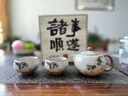 瀾春江柿子貓汝窯功夫茶具套裝手抓壺家用辦公室蓋碗茶壺茶杯套裝伴手禮 柿子貓米黃汝窯葫蘆手抓1壺2杯 【高檔禮盒裝】 曬單實拍圖