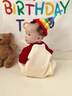G.DUCKKIDS百天周歲嬰兒衣服春秋裝男寶寶1歲抓周連體衣秋季嬰幼兒爬服外出 紅色春秋款 90cm 90 曬單實(shí)拍圖