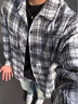 杜小閑黑白格子學(xué)院風(fēng)長(cháng)袖襯衫男款春秋季外搭冷淡系高級感襯衣美式外套 白格 XL [推薦120-140斤] 曬單實(shí)拍圖
