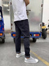 JEEP SPIRIT牛仔褲男春秋季新款長(cháng)褲直筒修身小腳褲男士寬松潮流時(shí)尚哈倫褲子 黑色 32 曬單實(shí)拍圖