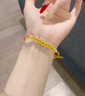 中國黃金（CHINA GOLD）黃金手鏈女士足金碎金五帝幣編織手繩情人節生日禮物送女友愛(ài)人 碎金五帝幣手鏈【金繩】約0.55g 曬單實(shí)拍圖