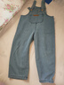 G.DUCKKIDS男童背帶褲兒童春秋裝褲子2023新款寶寶休閑牛仔褲 藍色皮標牛仔背帶褲 130碼 建議體重40-50斤左右 男女 曬單實(shí)拍圖