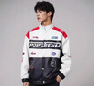WASSUP HERMU官方潮牌夾克外套男秋冬季美式痞帥上衣PU皮衣服男士可拆卸賽車(chē)服 白色 XL （建議120-140斤） 曬單實(shí)拍圖