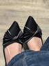 樂(lè )卡利尖頭單鞋女平底春秋黑色時(shí)尚淑女風(fēng)淺口百搭時(shí)尚軟底工作四季瓢鞋 黑色36碼 曬單實(shí)拍圖