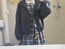 伊芙麗（eifini）蔣欣代言潮流機(jī)車氣質(zhì)抽繩皮衣女2025秋季新款百搭休閑外套女 黑色 M 曬單實拍圖