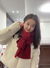 恒源祥紅色圍巾女2025新款秋冬季毛線(xiàn)百搭韓版感生日禮物針織圍脖套 #25酒紅麻花款 曬單實(shí)拍圖