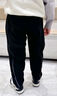 一柳童裝男童褲子春秋2025款中大童兒童褲子男運動(dòng)休閑長(cháng)褲潮 黑色(55%棉45%聚酯纖維) 170 碼 建議身高160-170cm 曬單實(shí)拍圖