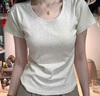 浪莎純棉短袖T恤女夏季2025新款辣妹設(shè)計(jì)感小眾修身顯瘦百搭圓領(lǐng)上衣 曬單實(shí)拍圖