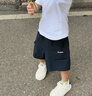 361°童裝 兒童短褲25夏季男小童速干透氣運動(dòng)梭織五分褲 黑110 曬單實(shí)拍圖
