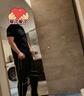 :CHOCOOLATE it休閑褲男拼色寬松褲子2025夏季薄款條紋直筒工裝褲 黑色 【官方正品】 4XL 【建議190斤-210斤】 曬單實拍圖