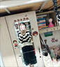 婧麒（JOYNCLEON）孕婦裝連衣裙2025新款高級感孕期穿搭大條紋秋冬款毛衣吊帶兩件套 黑色條紋毛衣+黑色打底裙 M 曬單實拍圖