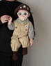 G.DUCKKIDS小黃鴨童裝嬰兒衣服春秋一歲男寶寶秋裝背帶褲套裝帥氣連體外出服 卡其色 90cm 90碼建議1~2歲【 80-】cm 曬單實(shí)拍圖