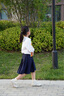 衣諾坊女童半身裙中長(cháng)百褶裙子春秋兒童畢業(yè)演出服團體服校服 曬單實(shí)拍圖