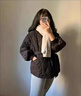 棉致收腰羽絨棉服女短款2025年新款小個(gè)子時(shí)尚流行顯瘦冬季羽絨棉衣外 黑色 M 曬單實(shí)拍圖