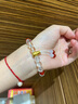 中國黃金（CHINA GOLD）黃財神鴻運招財時(shí)尚手鏈女白水晶足金手串七夕情人節禮物送女朋友 三通葫蘆白水晶手串 曬單實(shí)拍圖