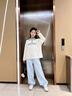 小豬彼特女童秋裝套裝2025新款洋氣時髦兒童春秋衛(wèi)衣學院風初中生女孩韓版 5013米白色 120 cm 曬單實拍圖